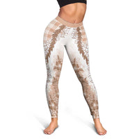 Aloha Hawaii Palaka Leggings Beige Plumeria Lei LT05 - Polynesian Pride