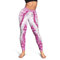Aloha Hawaii Palaka Leggings Pink Plumeria Lei LT05 - Polynesian Pride