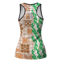 Aloha Hawaii Palaka Tuberose Lei Hollow Tank Top Hawaiian Quilt Seamless Style - Polynesian Pride