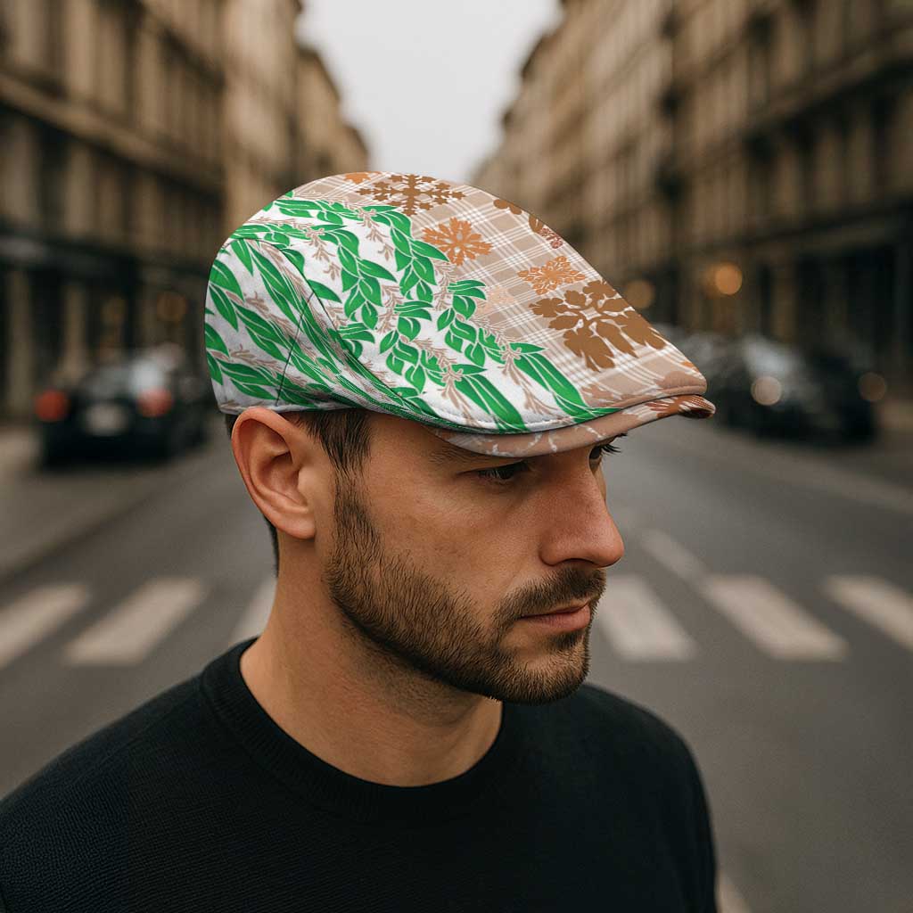 Aloha Hawaii Palaka Tuberose Lei Jeff Hat Hawaiian Quilt Seamless Style - Polynesian Pride