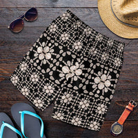 Aloha Hawaii Shell Quilt Shorts for Men Seamless Style LT14 Black - Polynesian Pride
