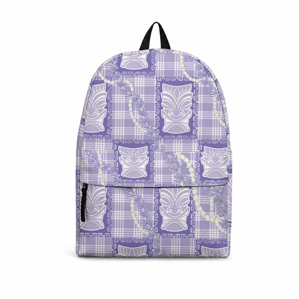 Aloha Hawaii Tiki Palaka Motifs Backpack Honohono Lei Purple Elegant Vibes LT14 Purple - Polynesian Pride