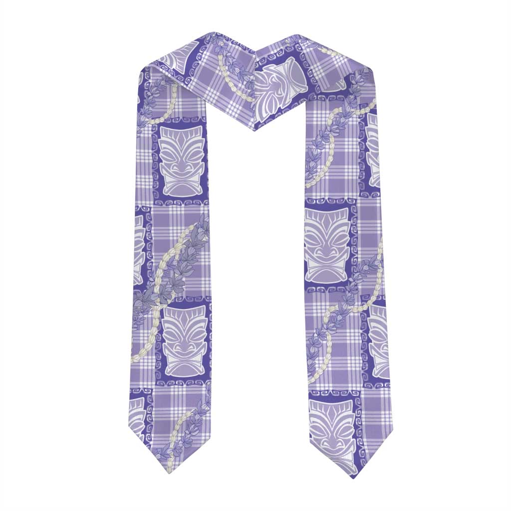 Aloha Hawaii Tiki Palaka Motifs Graduation Stole Honohono Lei Purple Elegant Vibes LT14 - Polynesian Pride