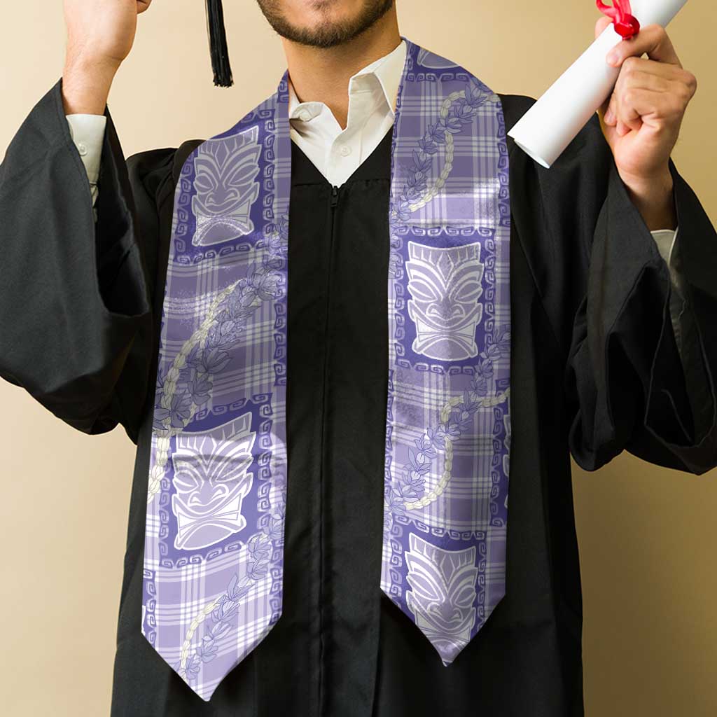 Aloha Hawaii Tiki Palaka Motifs Graduation Stole Honohono Lei Purple Elegant Vibes LT14 - Polynesian Pride