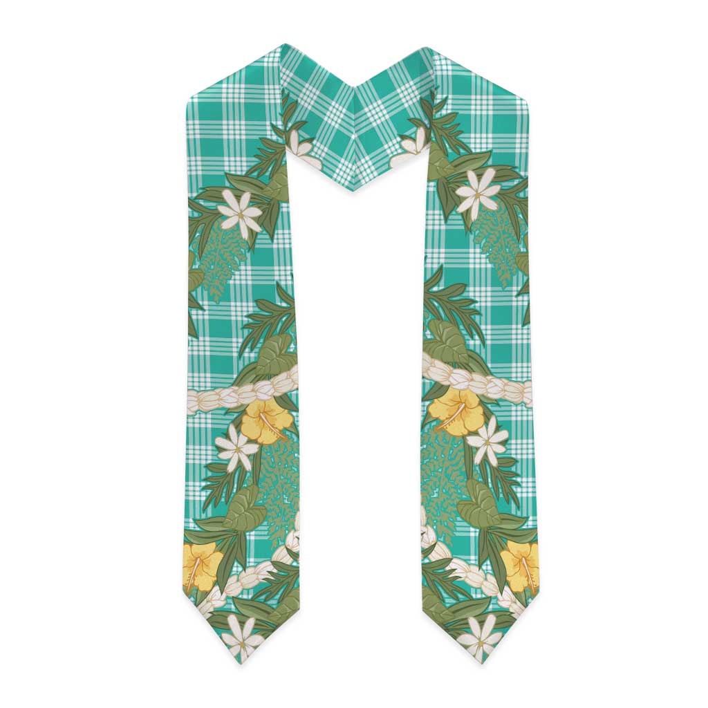 Aloha Puakenikeni Anthurium Pikake Lei Graduation Stole Marine Hawaiian Palaka Pattern LT9 - Polynesian Pride