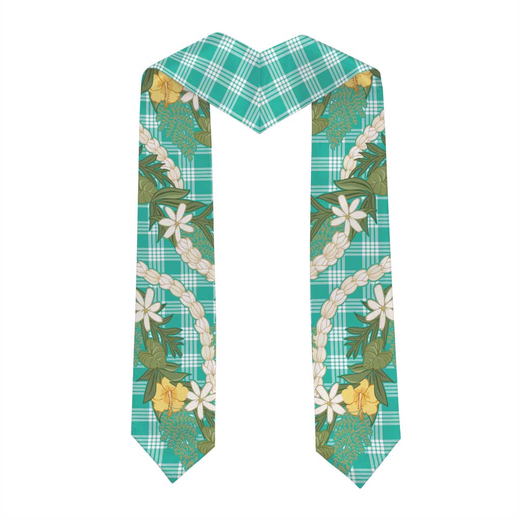 Aloha Puakenikeni Anthurium Pikake Lei Graduation Stole Marine Hawaiian Palaka Pattern LT9 - Polynesian Pride