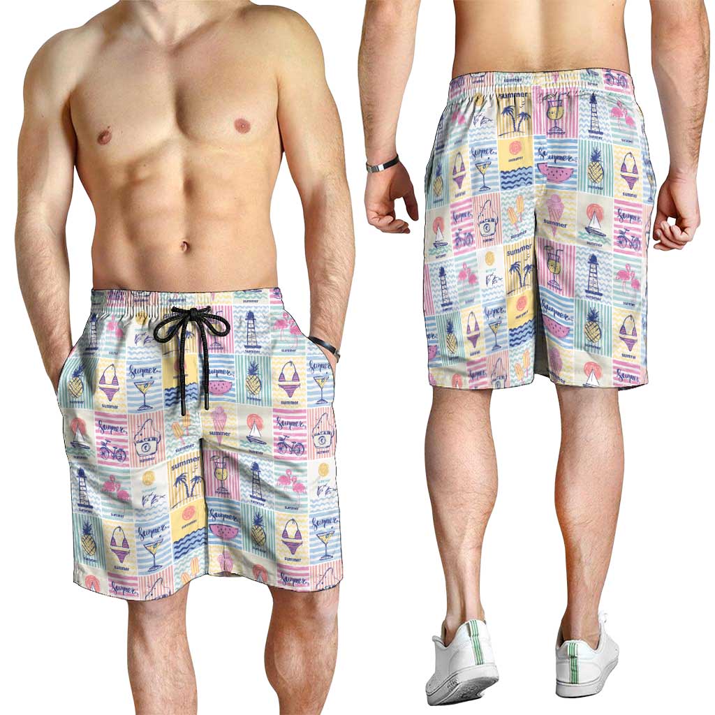 Aloha Summer Posters Grunge Textures Shorts for Men