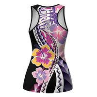 Aloha Vintage Hibiscus Lei Seamless Pattern Hollow Tank Top LT9 - Polynesian Pride