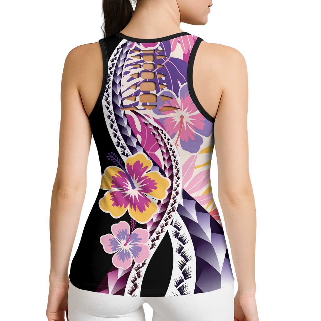 Aloha Vintage Hibiscus Lei Seamless Pattern Hollow Tank Top LT9 - Polynesian Pride