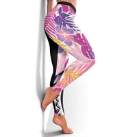 Aloha Vintage Hibiscus Lei Seamless Pattern Leggings - Polynesian Pride