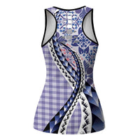 Aloha Vintage Palaka Floral Hawaiian Quilt Hollow Tank Top Poni Motif - Polynesian Pride