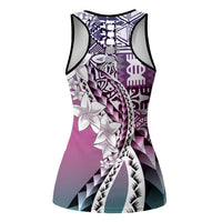 Aloha Vintage Plumeria Hawaiian Tapa Pattern Hollow Tank Top Gradient Hawaiian Tapa Pattern LT9 - Polynesian Pride