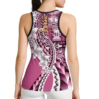 Aloha Vintage Plumeria Hawaiian Tapa Pattern Hollow Tank Top Pink Hawaiian Tapa Pattern LT9 - Polynesian Pride