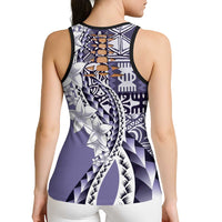Aloha Vintage Plumeria Hawaiian Tapa Pattern Hollow Tank Top Purple Hawaiian Tapa Pattern LT9 - Polynesian Pride