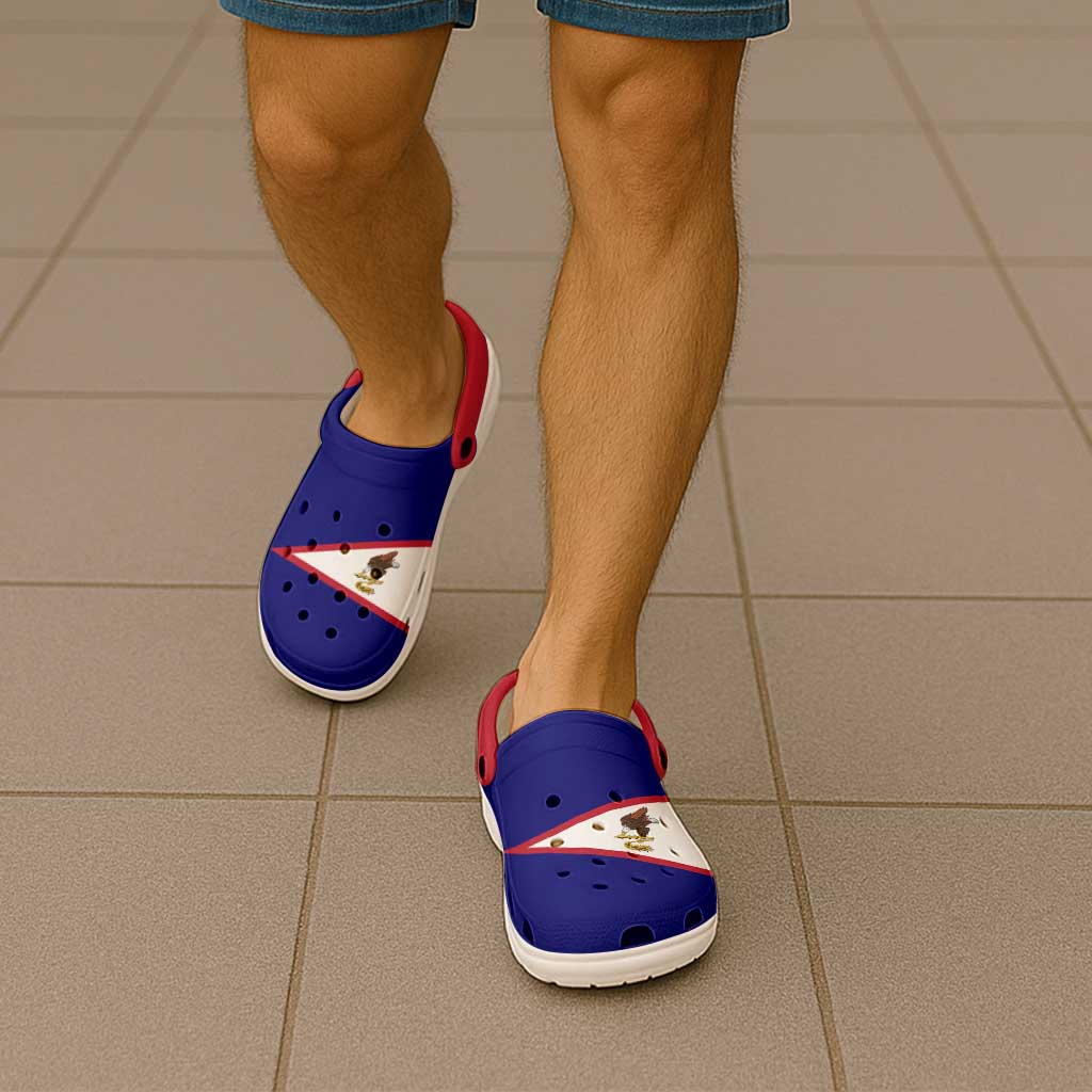 American Samoa Clogs Shoes Heritage Palette Flag-Inspired - Polynesian Pride
