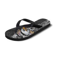 American Samoa Flip Flops Tribal Tattoo with Eagle Black LT03 - Polynesian Pride