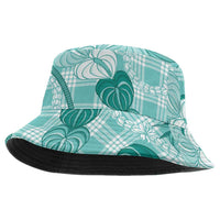 Anthurium Pikake Ti Leaf Palaka Bucket Hat Turquoise Version LT01 One Size Turquoise - Polynesian Pride