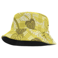 Anthurium Pikake Ti Leaf Palaka Bucket Hat Yellow Version LT01 One Size Yellow - Polynesian Pride