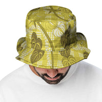 Anthurium Pikake Ti Leaf Palaka Bucket Hat Yellow Version LT01 - Polynesian Pride