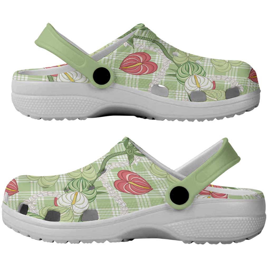 Anthurium Pikake Ti Leaf Palaka Clogs Shoes Green Version LT01 - Polynesian Pride