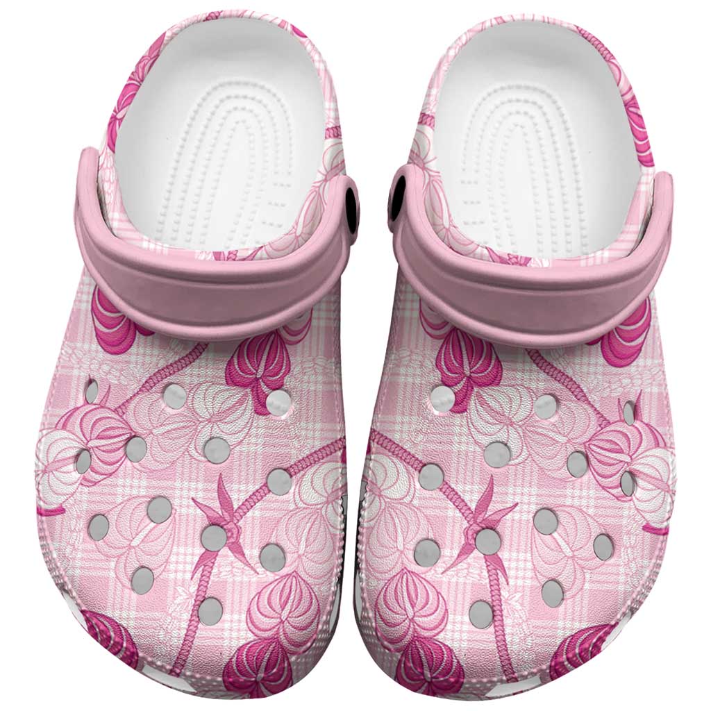 Anthurium Pikake Ti Leaf Palaka Clogs Shoes Pink Version LT01 Pink - Polynesian Pride