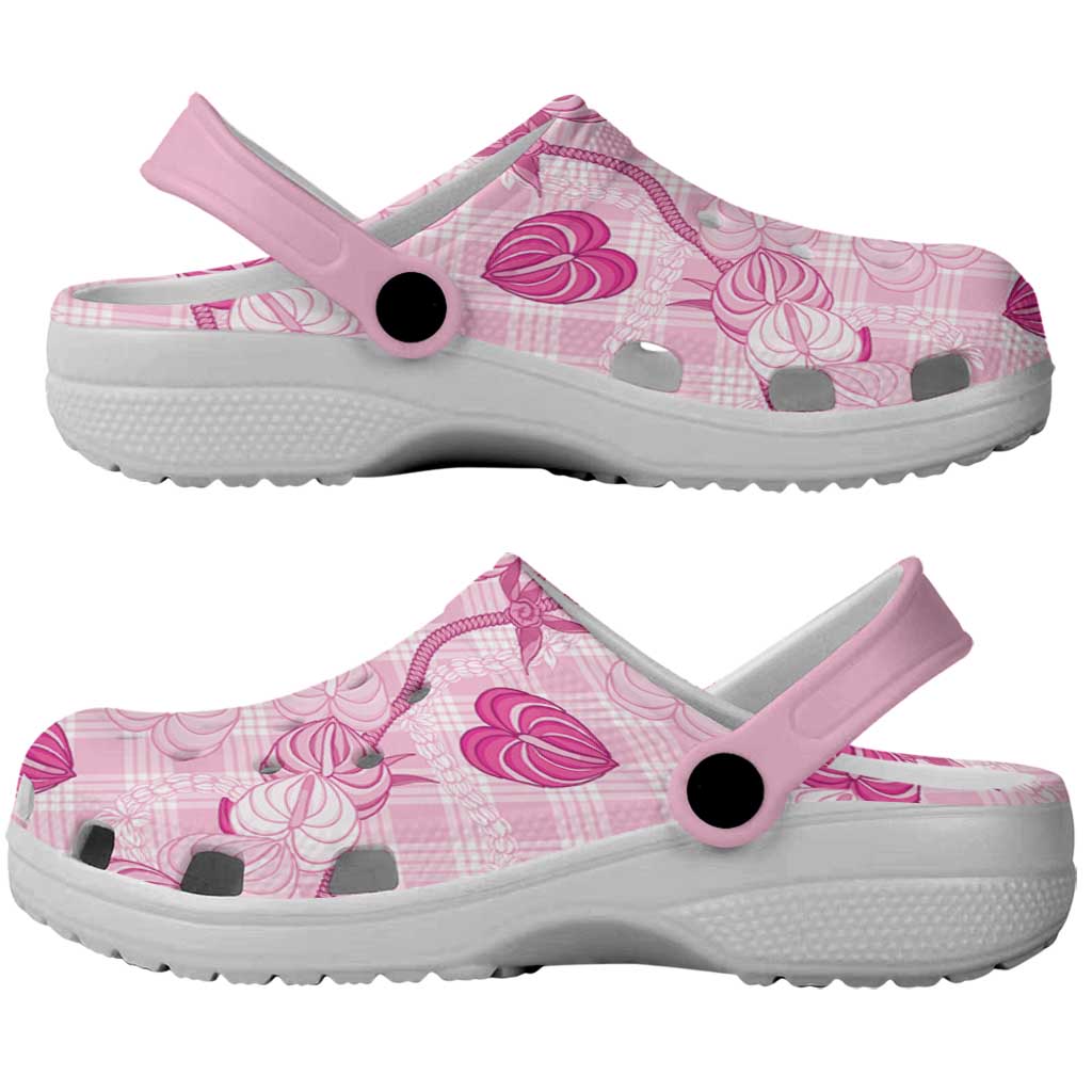 Anthurium Pikake Ti Leaf Palaka Clogs Shoes Pink Version LT01 - Polynesian Pride