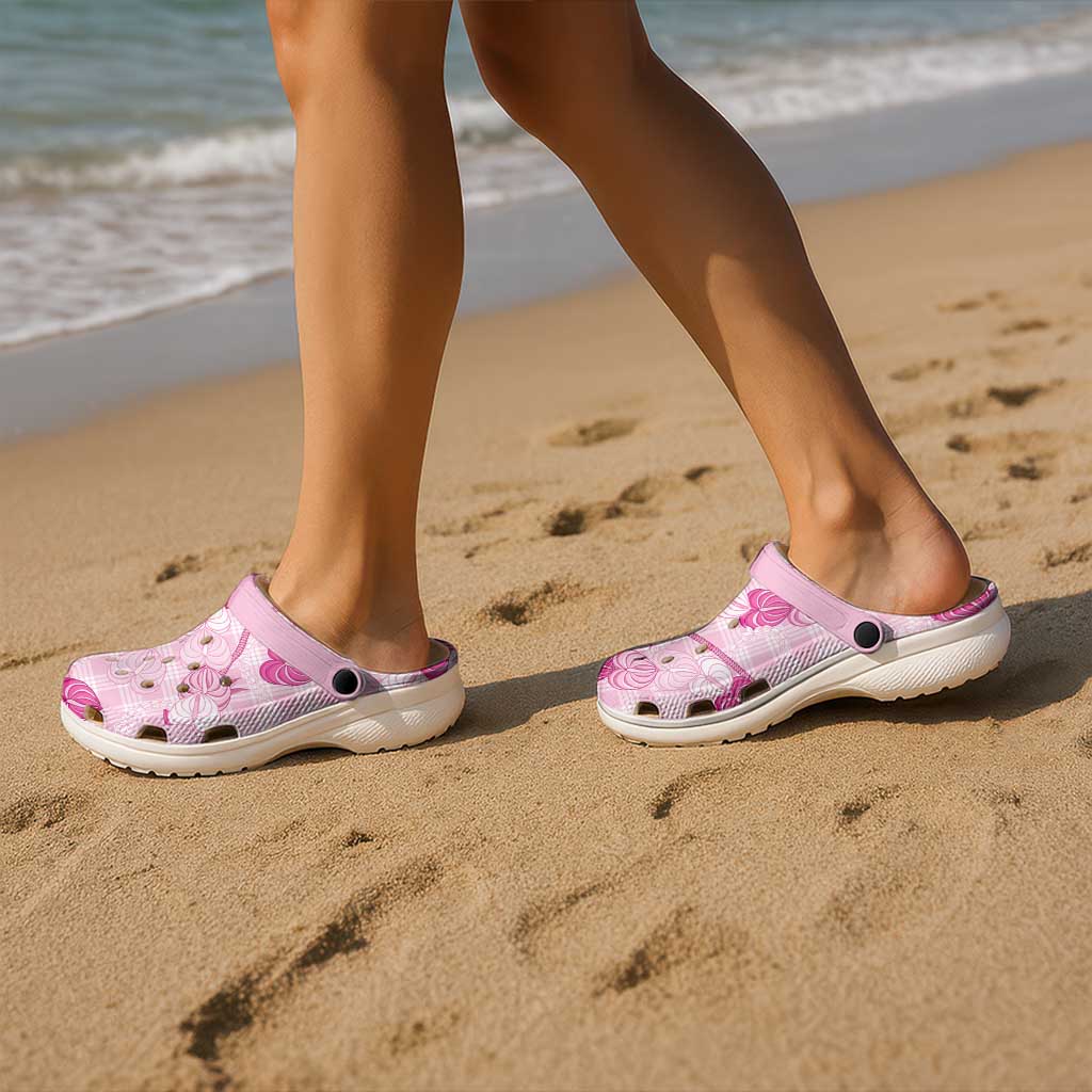 Anthurium Pikake Ti Leaf Palaka Clogs Shoes Pink Version LT01 - Polynesian Pride