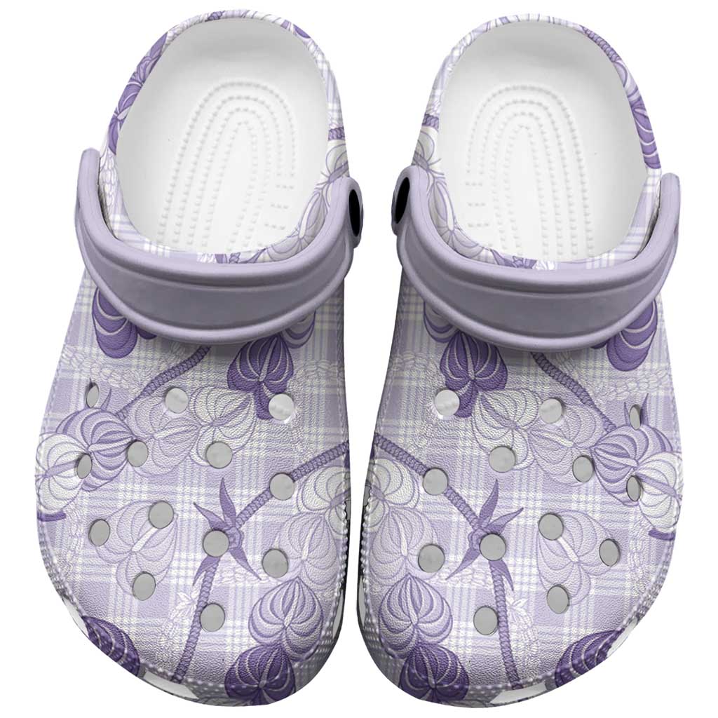 Anthurium Pikake Ti Leaf Palaka Clogs Shoes Purple Version LT01 Purple - Polynesian Pride