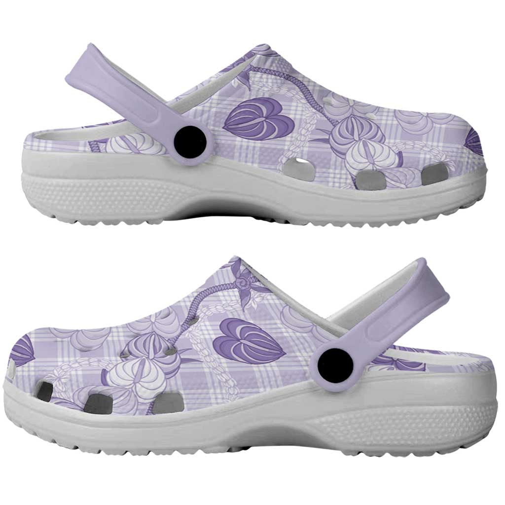 Anthurium Pikake Ti Leaf Palaka Clogs Shoes Purple Version LT01 - Polynesian Pride
