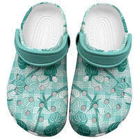 Anthurium Pikake Ti Leaf Palaka Clogs Shoes Turquoise Version LT01 Turquoise - Polynesian Pride