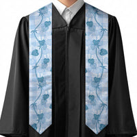Anthurium Pikake Ti Leaf Palaka Graduation Stole Blue Version LT01 - Polynesian Pride