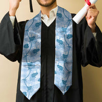 Anthurium Pikake Ti Leaf Palaka Graduation Stole Blue Version LT01 - Polynesian Pride