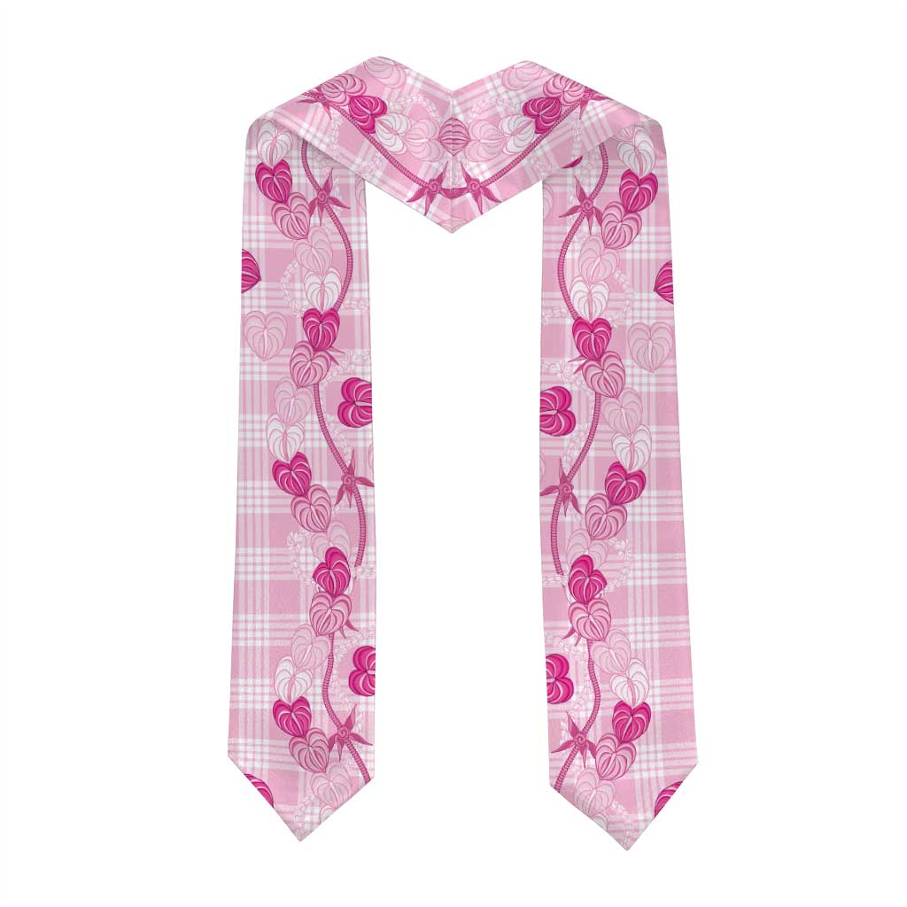 Anthurium Pikake Ti Leaf Palaka Graduation Stole Pink Version LT01 - Polynesian Pride