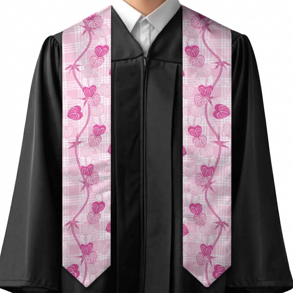 Anthurium Pikake Ti Leaf Palaka Graduation Stole Pink Version LT01 - Polynesian Pride