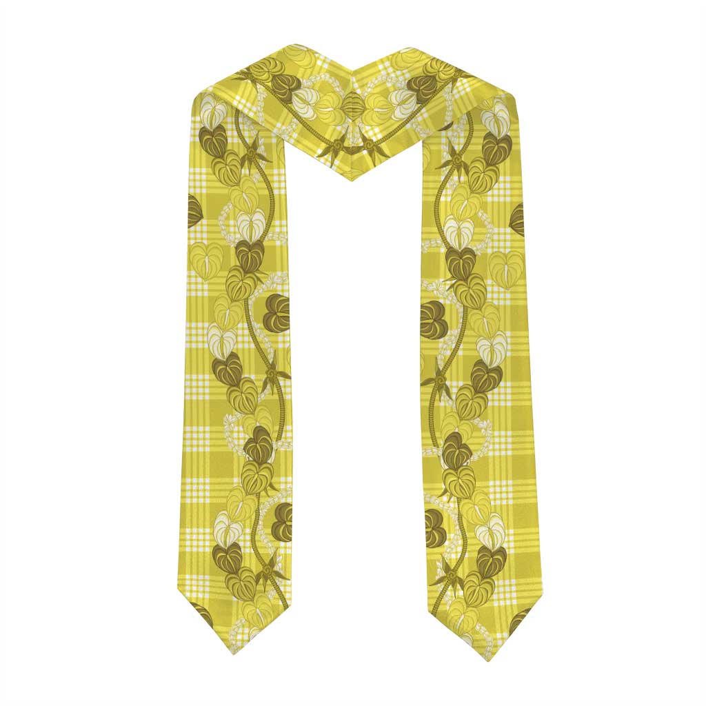 Anthurium Pikake Ti Leaf Palaka Graduation Stole Yellow Version LT01 - Polynesian Pride