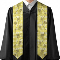 Anthurium Pikake Ti Leaf Palaka Graduation Stole Yellow Version LT01 - Polynesian Pride