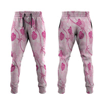 Anthurium Pikake Ti Leaf Palaka Jogger Pants Pink Version LT01 Pink - Polynesian Pride