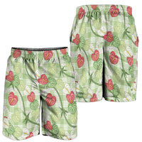 Anthurium Pikake Ti Leaf Palaka Shorts for Men Green Version LT01 - Polynesian Pride
