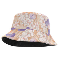 Anthurium Plumeria Lei Pastel Bucket Hat Orange Hawaiian Splendid Palaka LT01 One Size Orange - Polynesian Pride