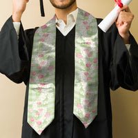 Anthurium Plumeria Lei Pastel Graduation Stole Green Hawaiian Splendid Palaka LT01 - Polynesian Pride