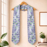 Anthurium Plumeria Lei Pastel Graduation Stole Purple Hawaiian Splendid Palaka LT01 One Size Purple - Polynesian Pride