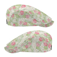 Anthurium Plumeria Lei Pastel Jeff Hat Green Hawaiian Splendid Palaka LT01 - Polynesian Pride