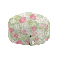 Anthurium Plumeria Lei Pastel Jeff Hat Green Hawaiian Splendid Palaka LT01 - Polynesian Pride