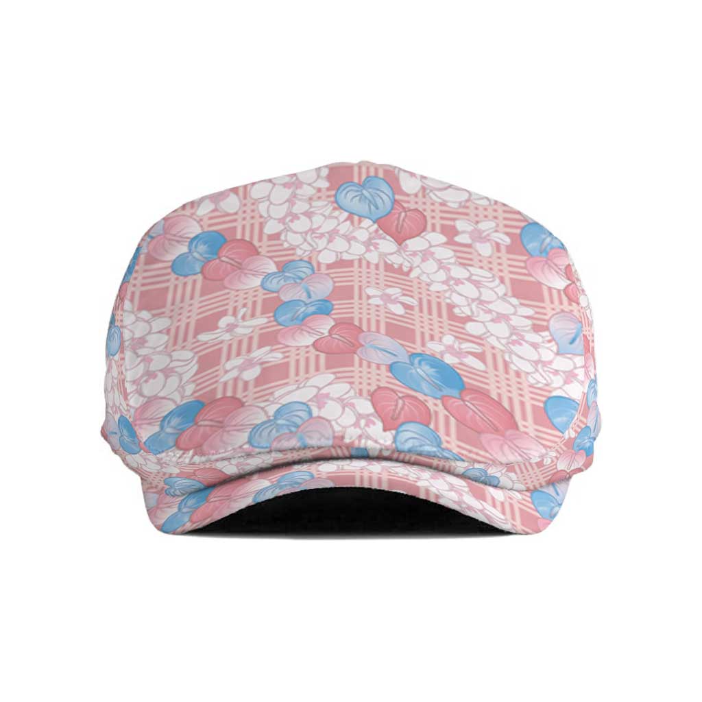 Anthurium Plumeria Lei Pastel Jeff Hat Pink Hawaiian Splendid Palaka LT01 Pink - Polynesian Pride