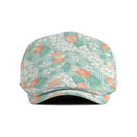 Anthurium Plumeria Lei Pastel Jeff Hat Teal Hawaiian Splendid Palaka LT01 Teal - Polynesian Pride