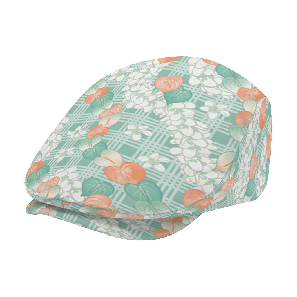 Anthurium Plumeria Lei Pastel Jeff Hat Teal Hawaiian Splendid Palaka LT01 - Polynesian Pride
