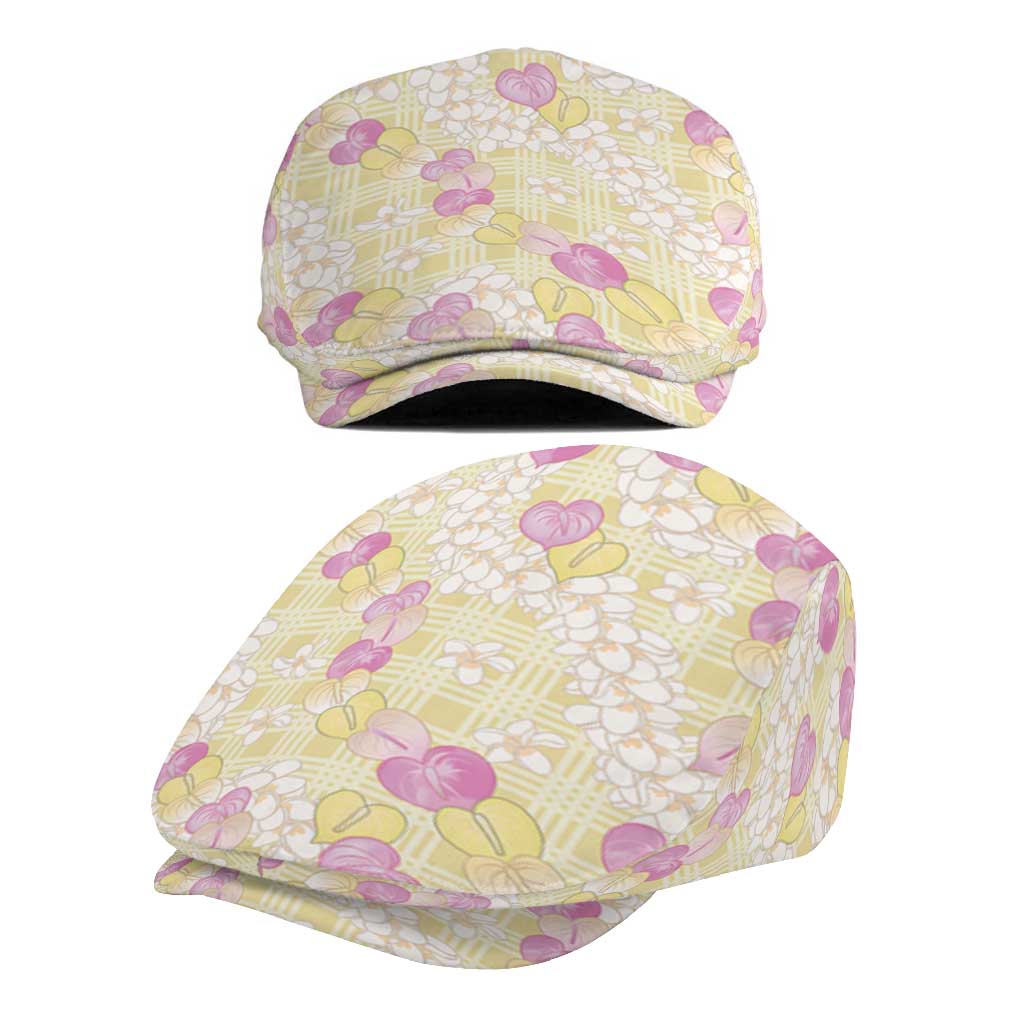 Anthurium Plumeria Lei Pastel Jeff Hat Yellow Hawaiian Splendid Palaka LT01 - Polynesian Pride