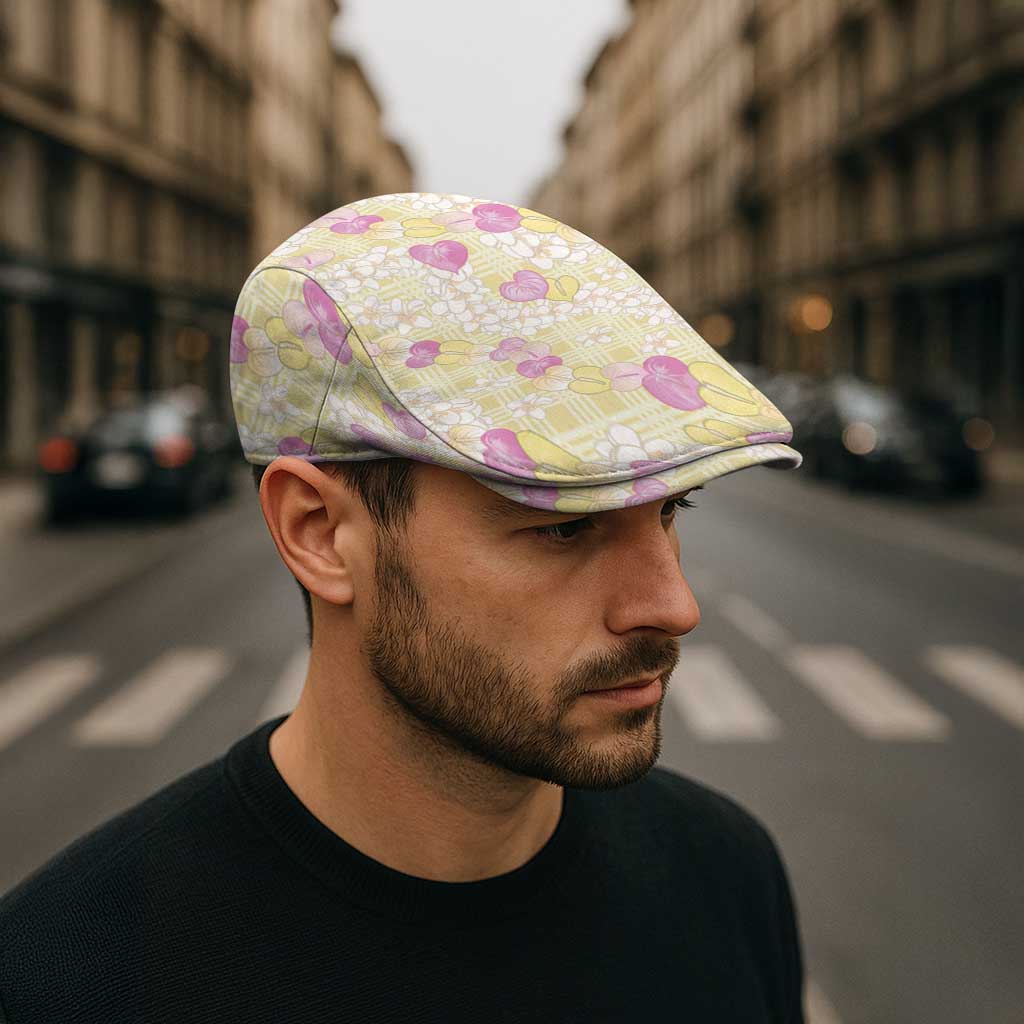Anthurium Plumeria Lei Pastel Jeff Hat Yellow Hawaiian Splendid Palaka LT01 - Polynesian Pride