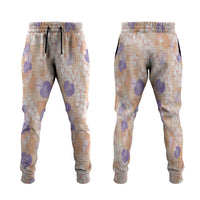 Anthurium Plumeria Lei Pastel Jogger Pants Orange Hawaiian Splendid Palaka LT01 Orange - Polynesian Pride