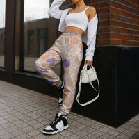 Anthurium Plumeria Lei Pastel Jogger Pants Orange Hawaiian Splendid Palaka LT01 - Polynesian Pride